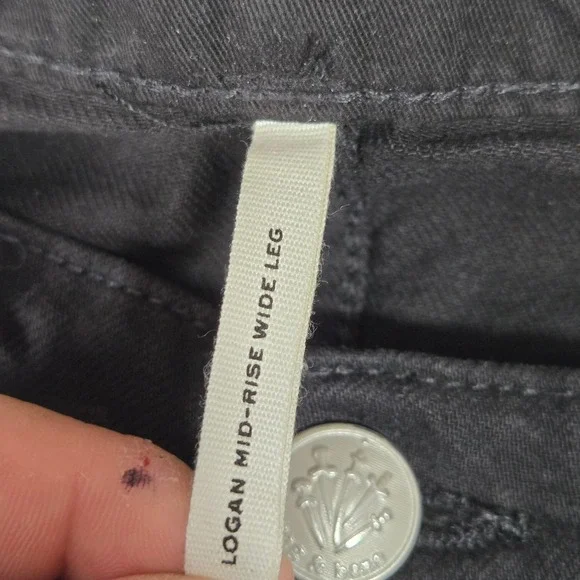 Rag & Bone Logan Mid-Rise Wide Leg Jeans Black Denim Womens 
30 - Picture 5 of 13